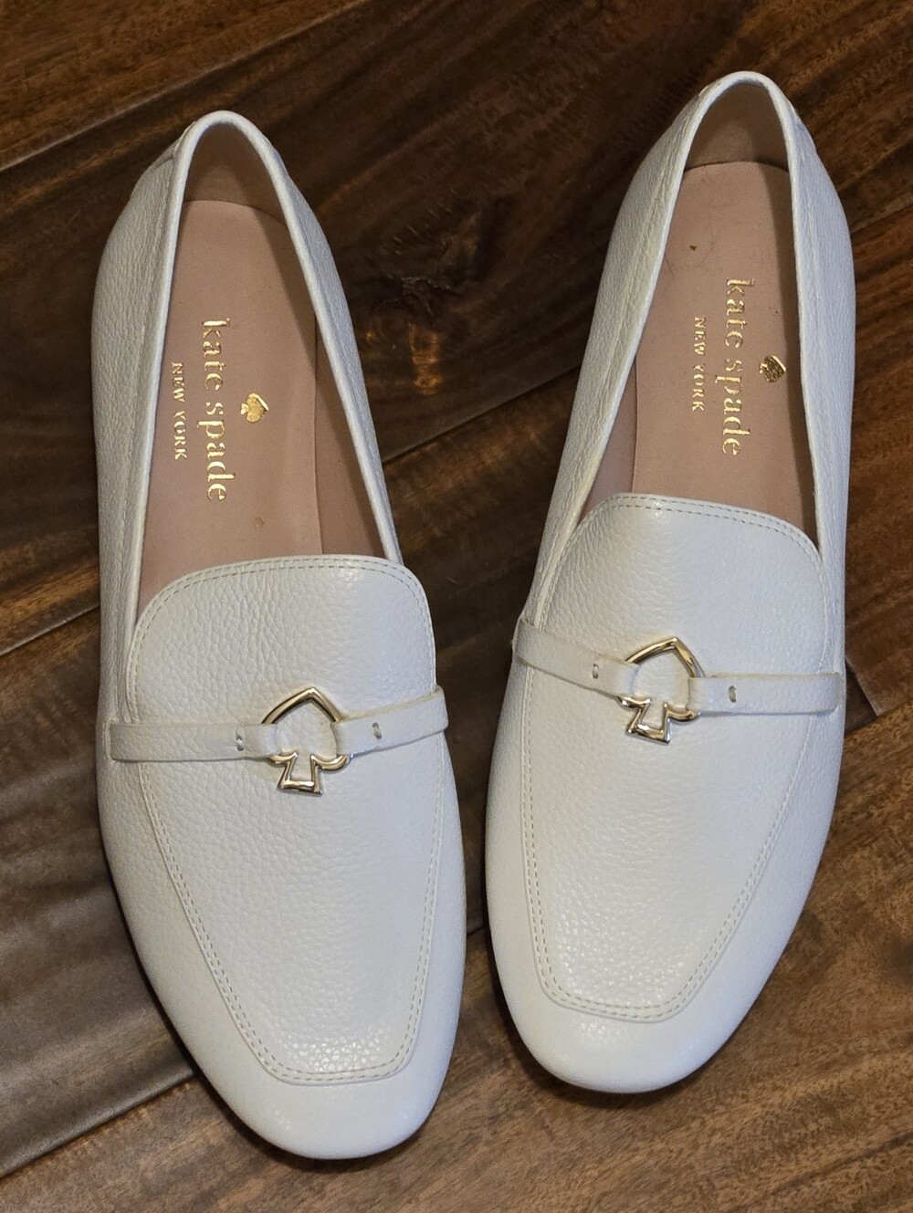 Kate Spade Cape Cod Spade White Leather Loafers Size 7.5